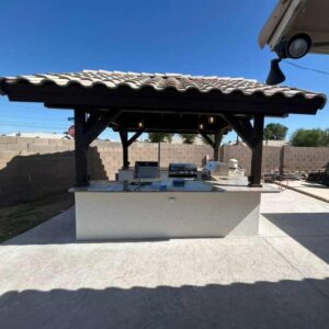 Backyard Kitchen Pergola